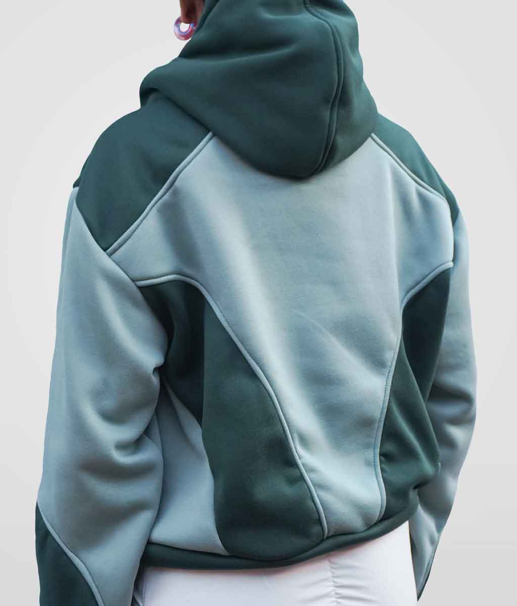 Star hoodie boxy fit - Verde claro + oscuro
