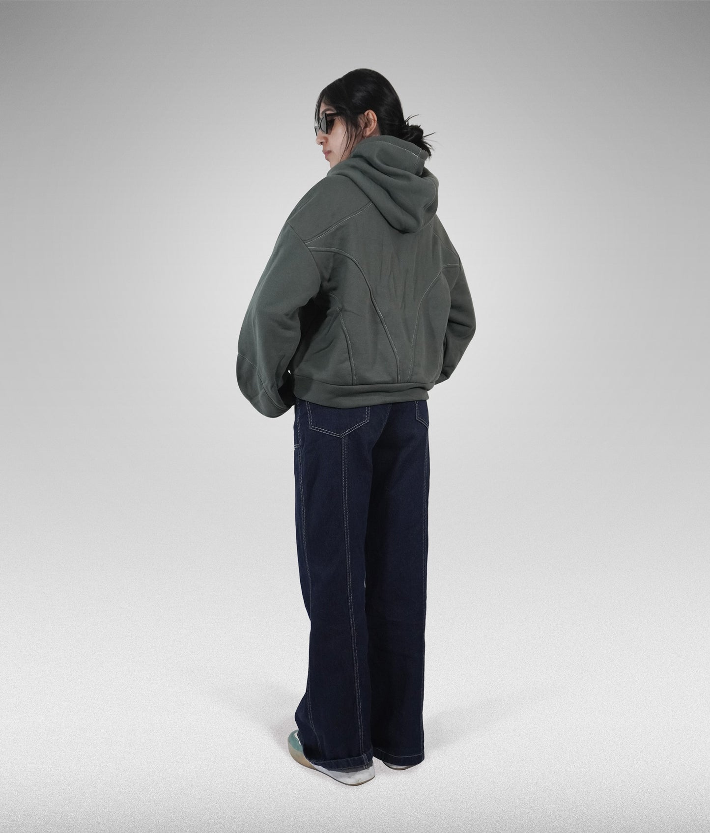 Star hoodie boxy fit - Verde oscuro