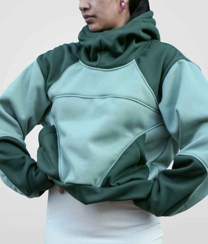 Star hoodie boxy fit - Verde claro + oscuro