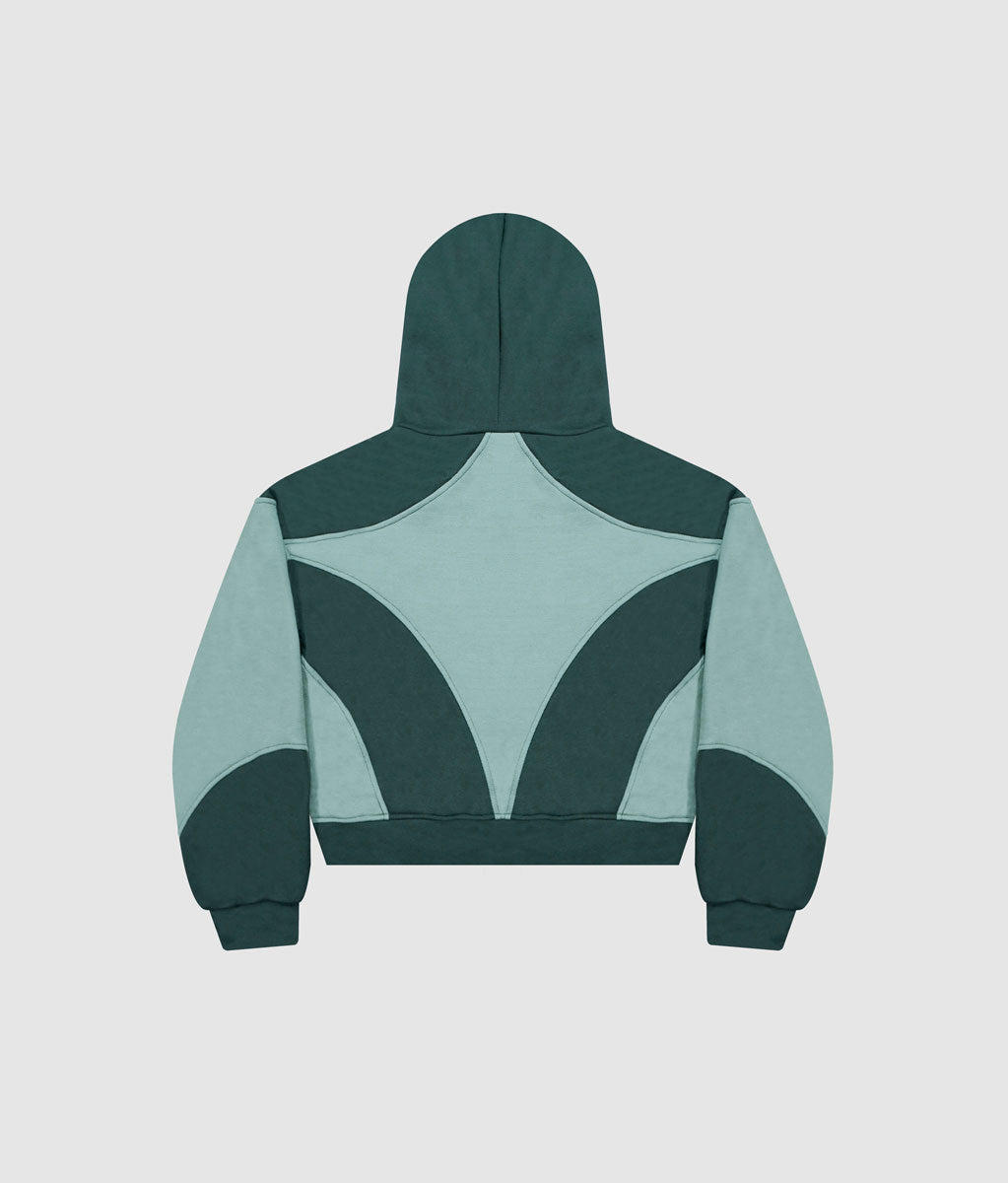 Star hoodie boxy fit - Verde claro + oscuro