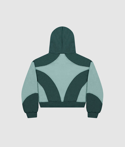 Star hoodie boxy fit - Verde claro + oscuro