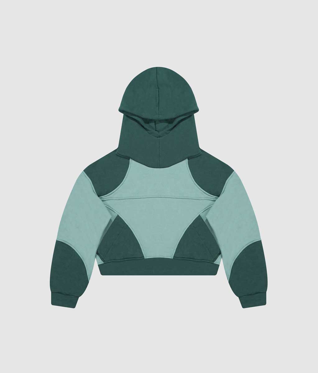 Star hoodie boxy fit - Verde claro + oscuro