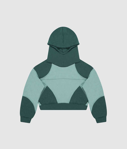 Star hoodie boxy fit - Verde claro + oscuro