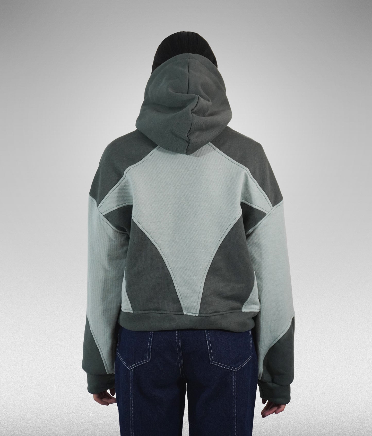 Star hoodie boxy fit - Verde claro + oscuro