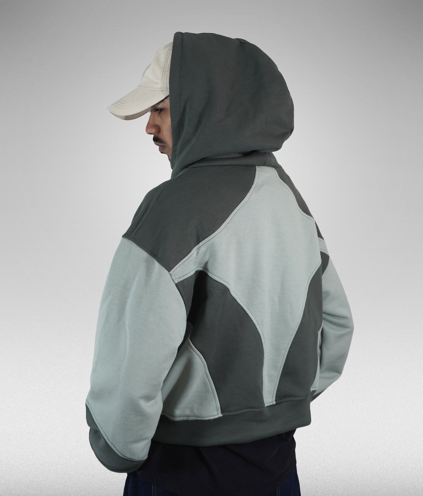 Star hoodie boxy fit - Verde claro + oscuro