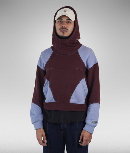 Star hoodie boxy fit - Vinotinto + Azul