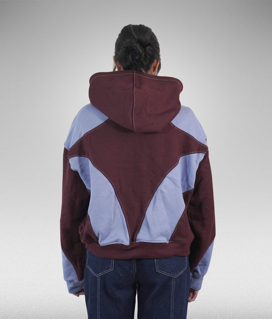 Star hoodie boxy fit - Vinotinto + Azul