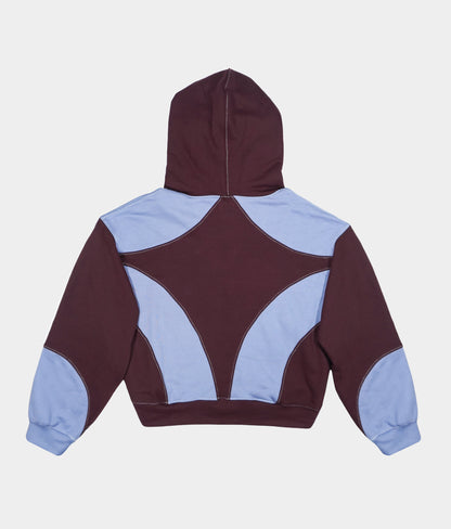 Star hoodie boxy fit - Vinotinto + Azul
