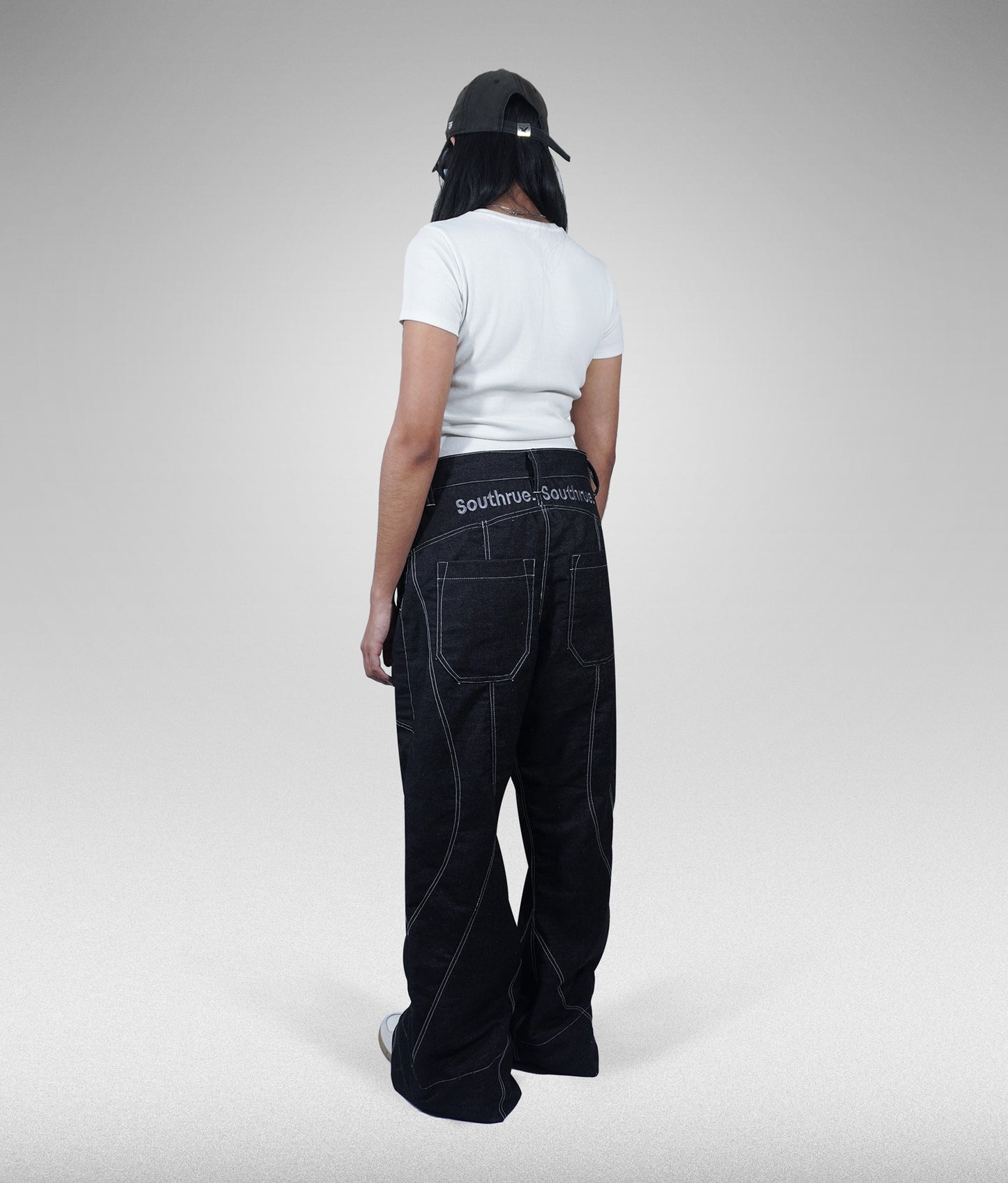 Southue denim flare pants - Negro