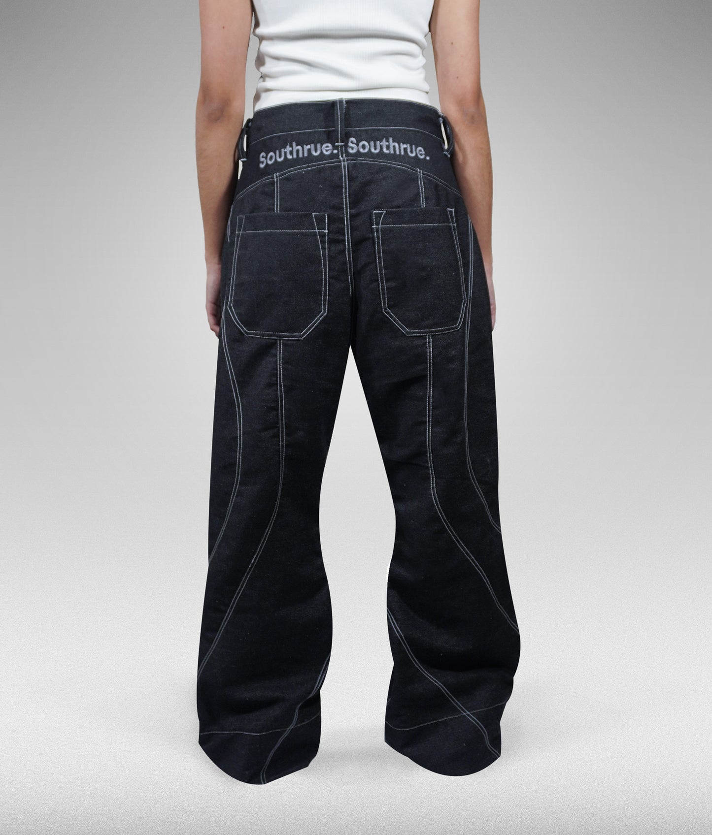 Southue denim flare pants - Negro