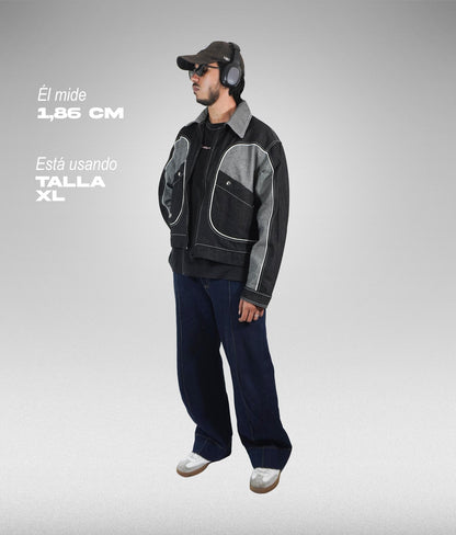 Denim biker neo retro - Negra