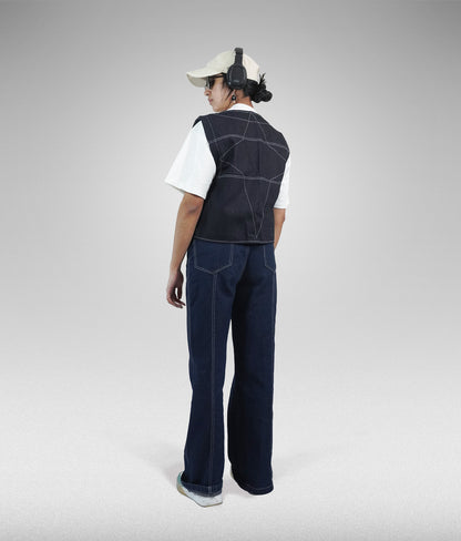 Chaleco denim raw - Azul oscuro