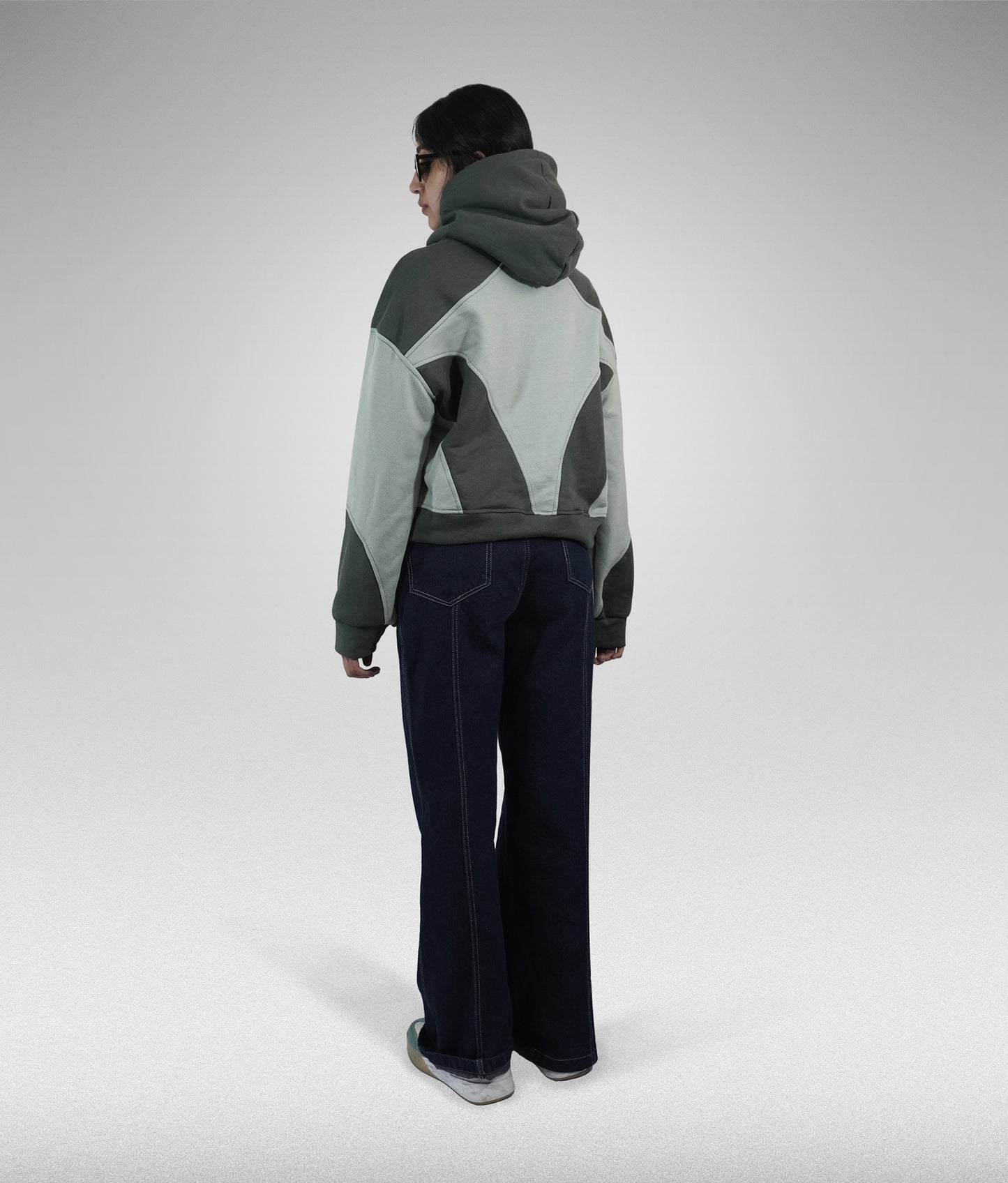 Star hoodie boxy fit - Verde claro + oscuro