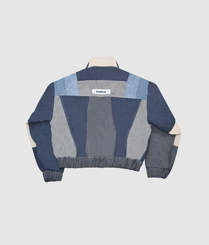 Patchwork bomber jacket - Azul