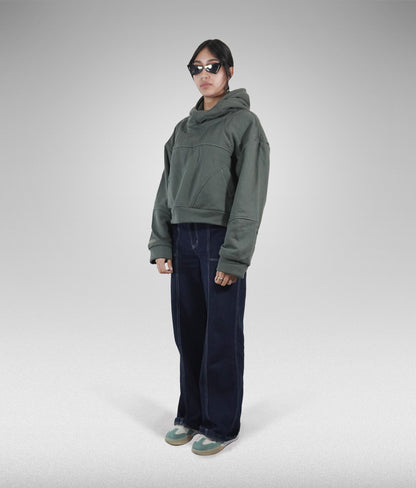 Star hoodie boxy fit - Verde oscuro