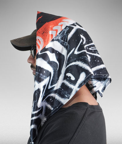 Weird strokes bandana - Negro + Naranja