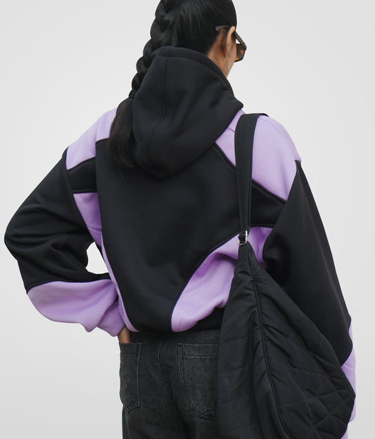 Star hoodie boxy fit - Negro+morado