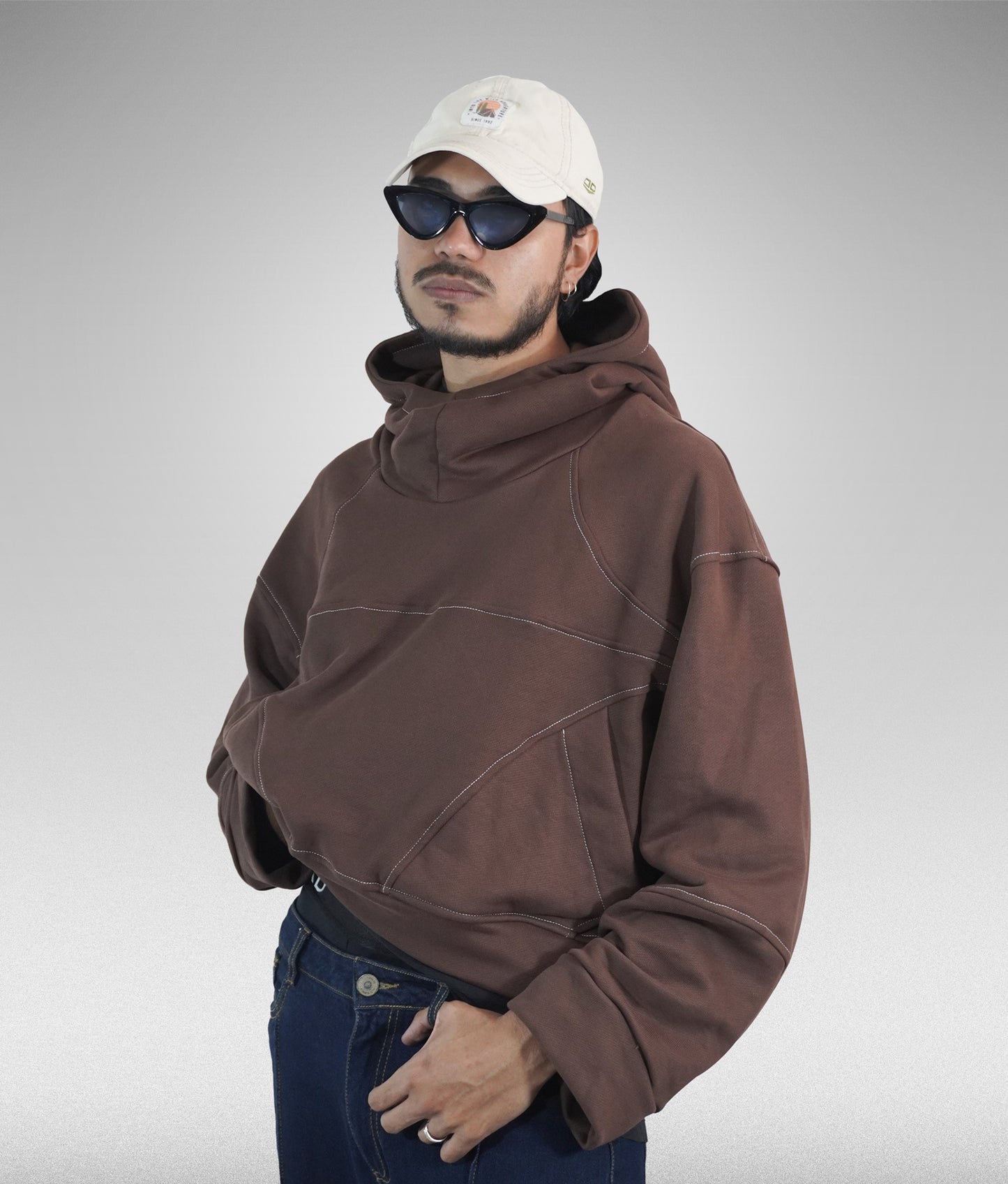 Star hoodie boxy fit - Cafe